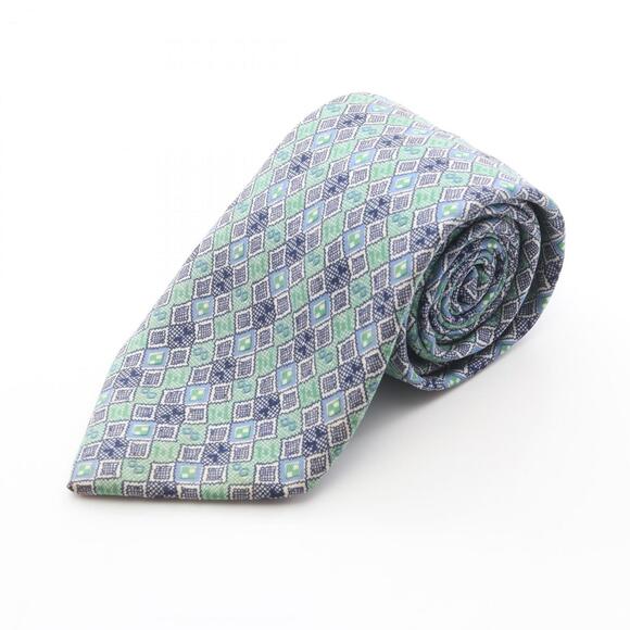 Hermes HERMES tie silk men's clothing green and blue